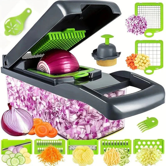ChefMax 16X - Cortadora multifunción de frutas y verduras 16 piezas